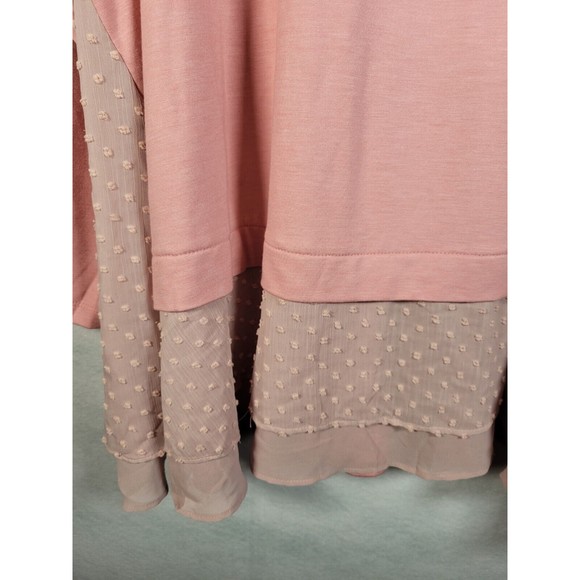 LOGO Lori Goldstein Open Front Cardigan Sweater Womens Plus Size 2X Pink - Picture 7 of 16